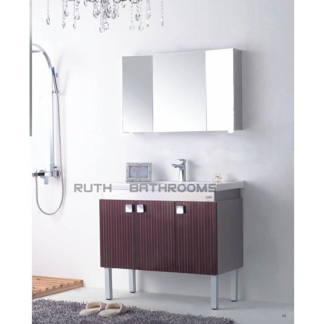 304 stainless steel bathroom cabinet with mirror cabinet , Floor mounted style