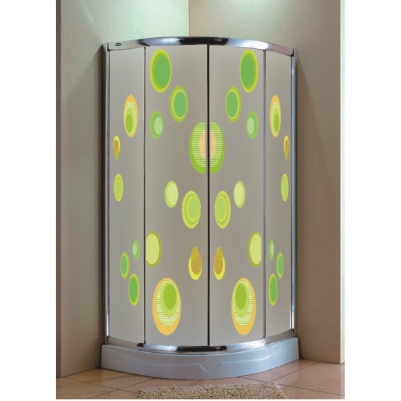 shower door with decorative design