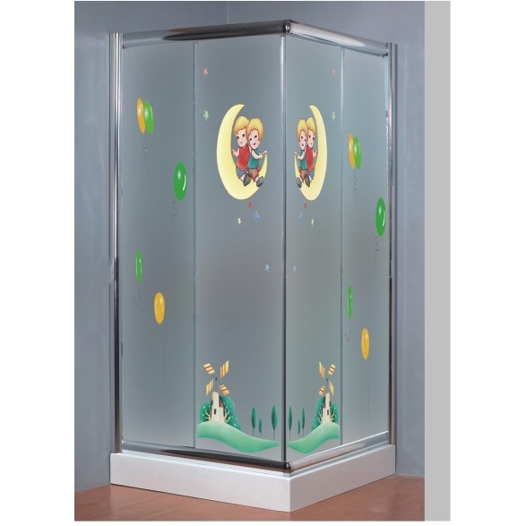 shower enclosure with decorative design