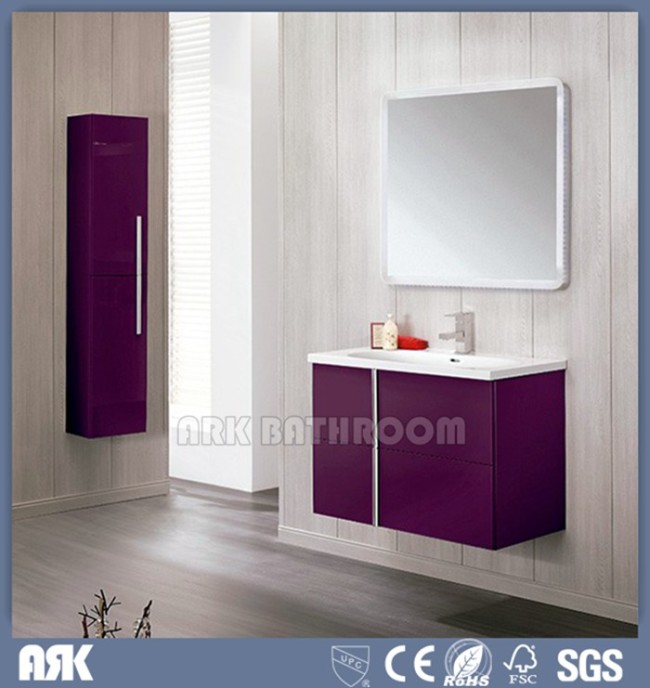 Custom bathroom vanities  floating bathroom vanity with Light ,side cabinet 