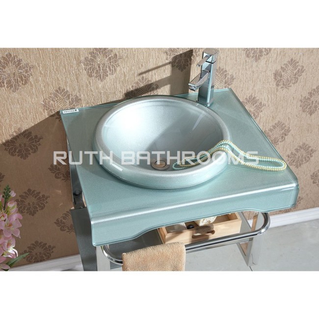 Glass basin cabinet  manufacturer Tempered Glass basin factory  Glass vessel bowl Glass wash sink GB5202-2