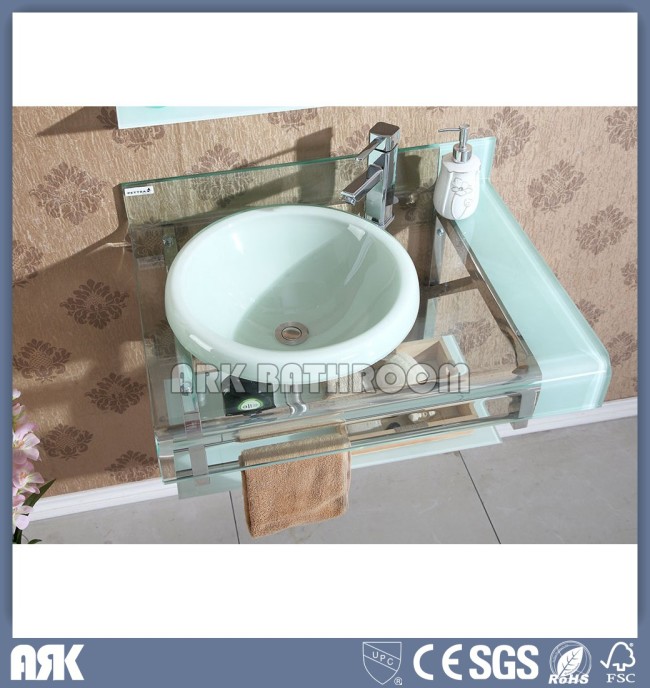 China Glass basin cabinet  manufacturer Tempered Glass basin factory  Glass vessel bowl Glass wash sink  GB5204-3