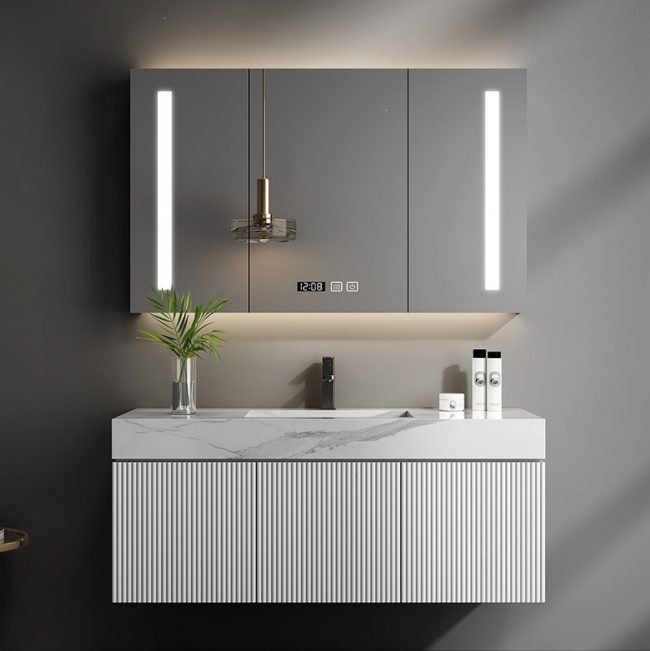 Sintered stone bathroom vanity bathroom cabinet bathroom furniture led mirror cabinet intelligent mirror