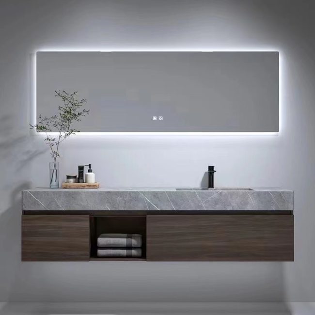 Sintered stone bathroom vanity bathroom cabinet bathroom furniture led mirror cabinet intelligent mirror