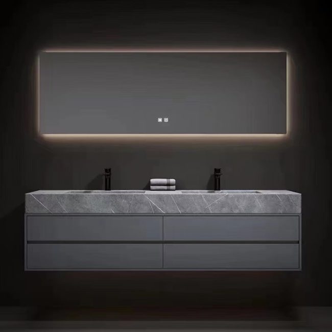 Sintered stone bathroom vanity bathroom cabinet bathroom furniture led  mirror cabinet  intelligent mirror